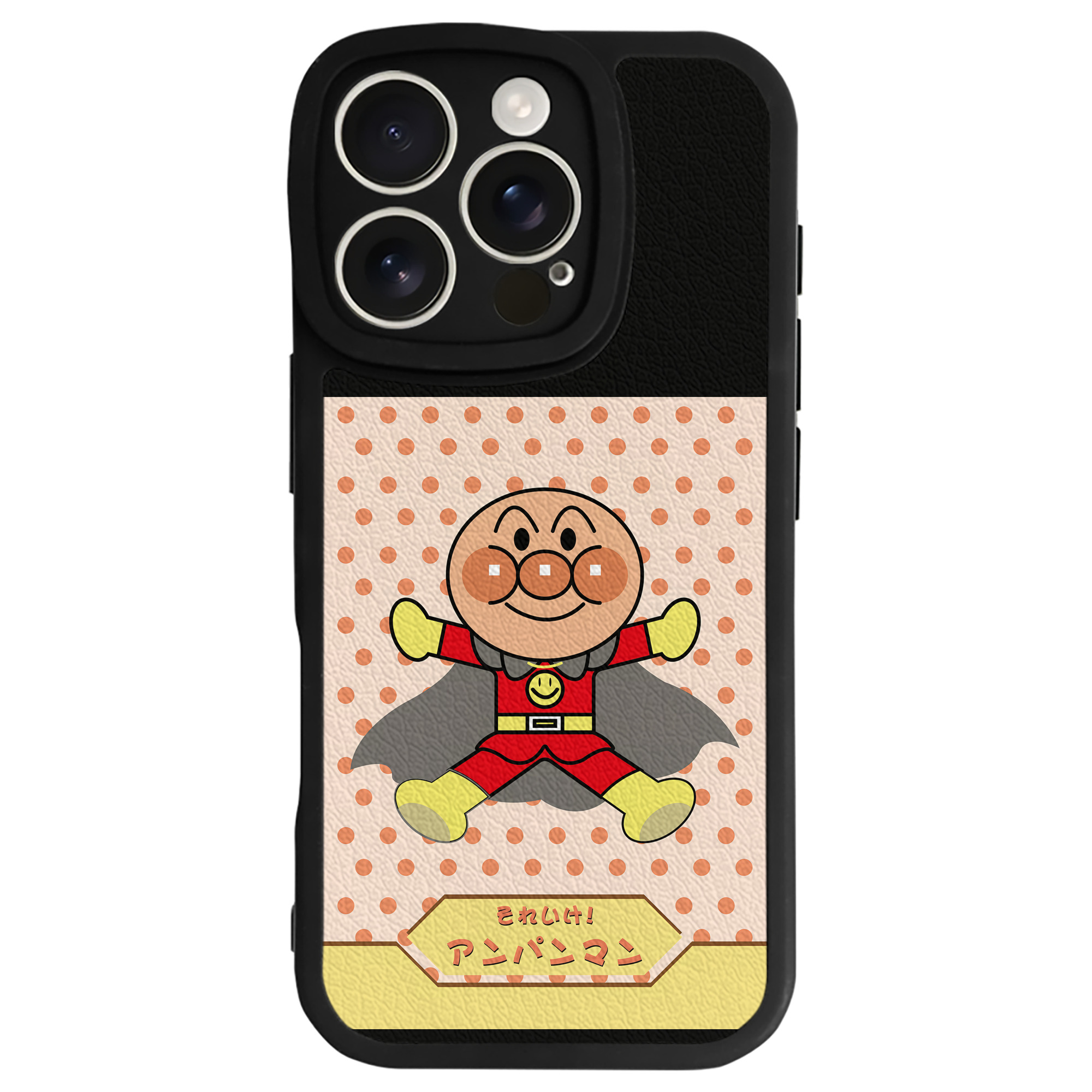 （画像用） アンパンマン Anpanman 【iPhone 16シリーズ対応】シリコンスマホケース（レザー調） 材質：シリコン